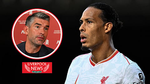 Virgil van Dijk representatives seen with Richard Hughes at Liverpool. (Credit - Imago)