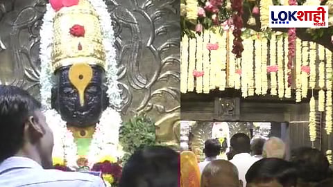 पंढरपूरच्या श्री विठ्ठल मंदिरात पाडव्यानिमित्त फुलांची आकर्षक सजावट