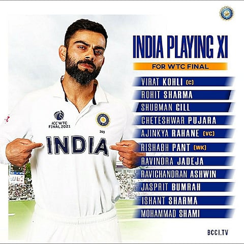 WTC फायनलसाठी 11 खेळाडूंची घोषणा