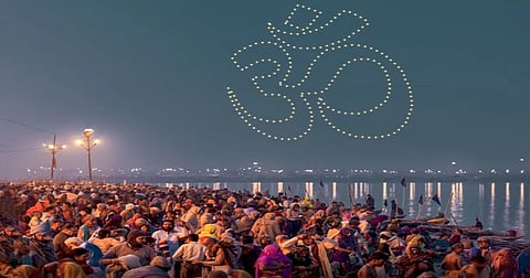 first ever drone show at mahakumbh 2025