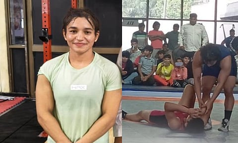 ஆசிய மல்யுத்த அணி தேர்வுக்கான போட்டி: நம்பர் 1 வீராங்கனைக்கு அதிர்ச்சி அளித்த மீனாட்சி கோயத்