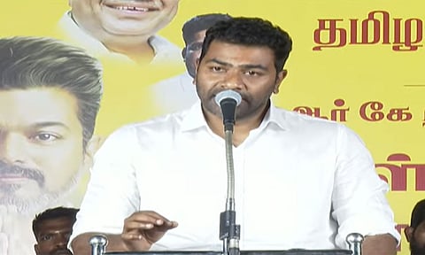 TVK Vijay | கரூரில் ஷூட்டிங் நடத்தியதாக பிரசாரம் செய்தார்கள் - அதிமுகவை சாடிய ஆதவ் அர்ஜுனா