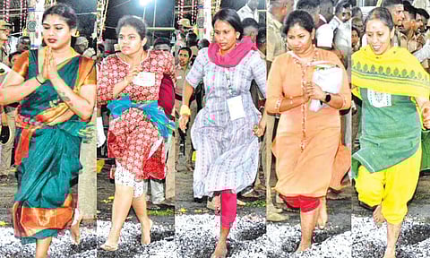 பண்ணாரியம்மன் குண்டம் விழா - லட்சக்கணக்கான பக்தர்கள் தீ மிதித்து நேர்த்தி கடன் 
