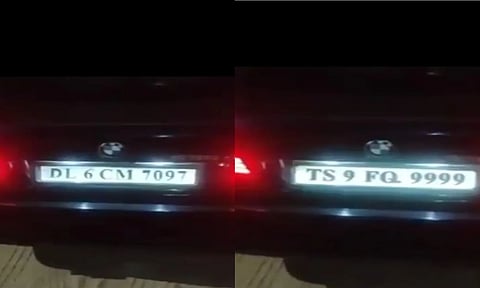 VIDEO: பட்டனை அழுத்தினால் நம்பர் பிளேட் மாறும்.. அபராதத்தை தவிர்க்க அதிநவீன டெக்னாலஜியை பயன்படுத்திய குடிபோதை ஆசாமி