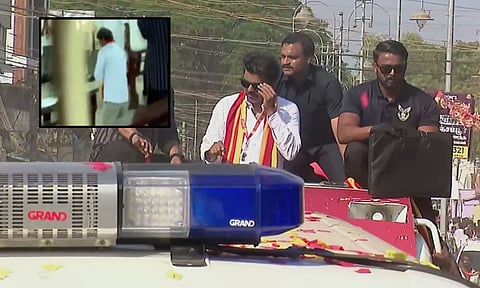 மண்டியிட்டு பிரார்த்தனை... திறந்த வாகனத்தில் வாக்குச் சேகரிப்பு..! திருச்சியில் தவெக தலைவர் விஜய் ‘ரோடு ஷோ’