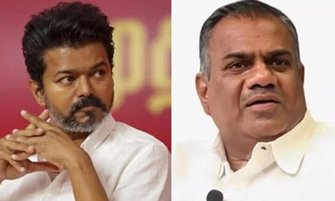 ‘திருப்பரங்குன்றம் தி.மு.க. வேட்பாளரை தகுதி நீக்கம் செய்ய வேண்டும்’ - தேர்தல் ஆணையத்திற்கு த.வெ.க. வலியுறுத்தல்