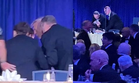 VIDEO: தடுமாறி விழுந்த டிரம்ப்.. மேஜைக்கு அடியில் பதுங்கிய பிரபலங்கள் - துப்பாக்கிச்சூடு திக் திக் நொடிகள்! 