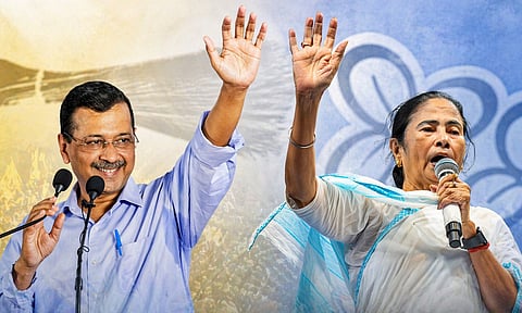 மேற்குவங்க சட்டமன்ற தேர்தல்: மம்தாவுக்கு ஆதரவாக அரவிந்த் கெஜ்ரிவால் இன்று பிரச்சாரம்