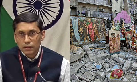 அரிந்தம் பாக்சி&nbsp; &nbsp; &nbsp; &nbsp;கராச்சியில் சேதப்படுத்தப்பட்ட கோவில்