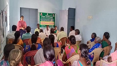 கால்நடை தீவனப்பயிர் சாகுபடி பயிற்சி நடைபெற்ற காட்சி.&nbsp;&nbsp;