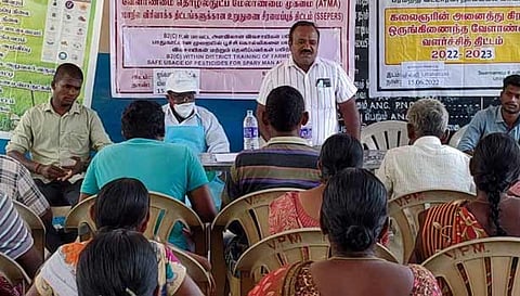 விவசாயிகளுக்கு தொழில்நுட்ப பயிற்சி நடைபெற்றபோது எடுத்தபடம்.