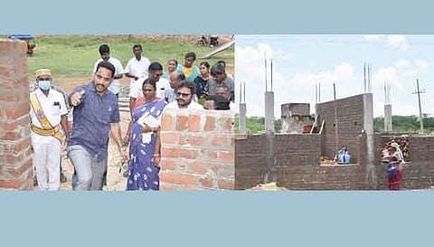 முடுக்கன்குளம்  ஊராட்சியில் மகாத்மா காந்தி தேசிய ஊரக வேலை உறுதி திட்டத்தின் கீழ் கட்டப்பட்டு வரும் அங்கன்வாடி கட்டிட பணிகளை கலெக்டர் மேகநாதரெட்டி பார்வையிட்டு ஆய்வு செய்தார்.