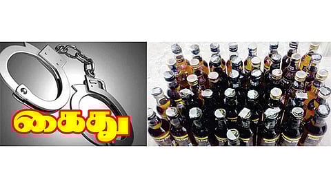 மோட்டார் சைக்கிளில் மதுபானம் கடத்தியவர் கைது-52 மதுபாட்டில்கள் பறிமுதல்