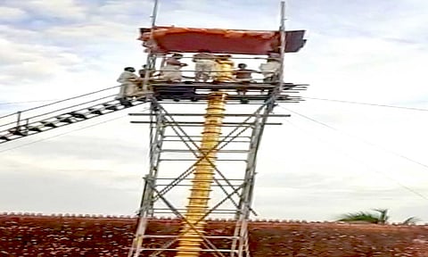 திருவட்டார் ஆதிகேசவ பெருமாள் கோவிலில் இன்று 72 அடி உயர கொடிமரம் பிரதிஷ்டை