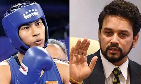 லவ்லினா போர்கோ ஹைன்&nbsp; &nbsp; அனுராக் தாக்கூர்