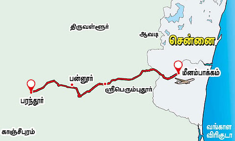 பரந்தூரை காட்டும் வரைபடம்