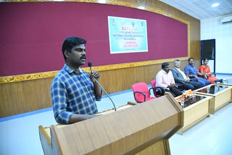 திருச்சி தேசியக்கல்லூரியில் சைபர் கிரைம் குற்றங்கள் சிறப்பு விழிப்புணர்வு முகாம்