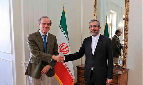 ஐரோப்பிய ஒன்றிய தூதருடன், ஈரான் அணுசக்தி பேச்சுவார்த்தையாளர் அல் பகேரி கனி