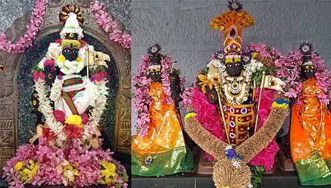 பரமத்தி வேலூர் பேட்டை முருகன், வல்லப விநாயகர் ஆலயத்தில் உள்ள வள்ளி தெய்வானை உடனாகிய கல்யாண சுப்பிரமணிய சாமி சிறப்பு அலங்காரத்தில் அருள்பாலித்த போது எடுத்த படம்.