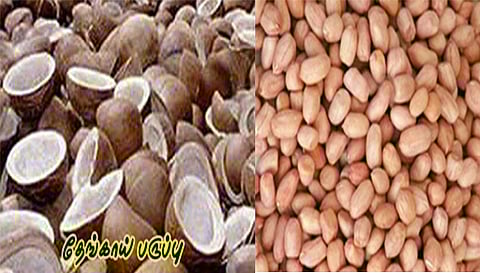 வேளாண் விற்பனை கூடத்தில் தேங்காய், நிலக்கடலை ரூ.25 லட்சத்துக்கு விற்பனை
