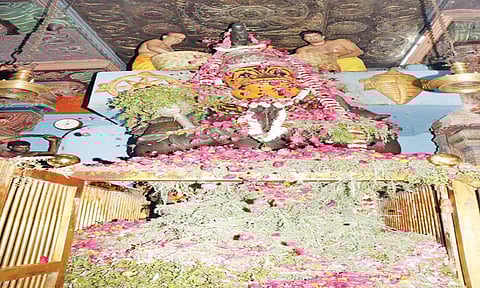 ஆடி கடைசி திங்கட்கிழமையையொட்டி சுசீந்திரம் தாணுமாலய சாமி கோவிலில் புஷ்பாபிஷேக விழா