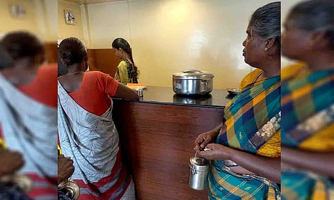 குழந்தைகளுக்கு இலவச பால் வழங்கப்பட்ட காட்சி.&nbsp;