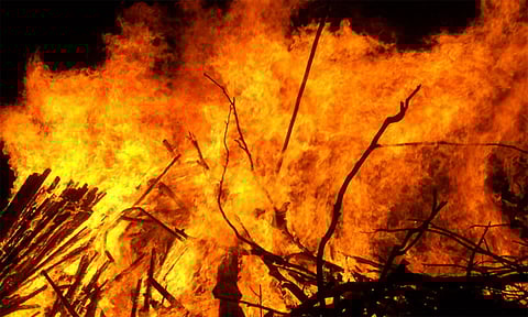 குடிசை வீடு தீப்பிடித்து எரிந்தது