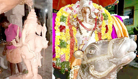 கலக்காசுப் பிள்ளையாருக்கு அபிஷேகம், வீதிஉலா நடந்தது.