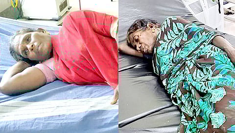 ஆஸ்பத்திரியில் சிகிச்சை பெறும் பெண்கள்.