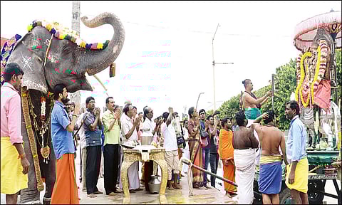 பிரம்மோற்சவ விழாவையொட்டி மணக்குள விநாயகருக்கு கடல் தீர்த்தவாரி