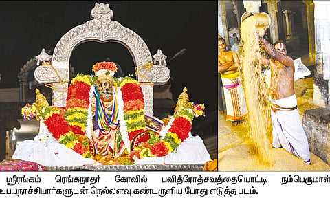 ஸ்ரீரங்கம் ரெங்கநாதர் கோவிலில் பவித்ர உற்சவம்: நம்பெருமாள் நெல்லளவு கண்டருளினார்
