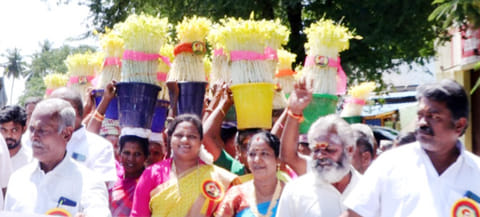 பெண்கள் முளைப்பாரி ஊர்வலம்
