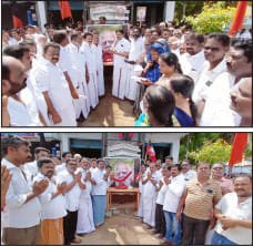 பெரியார் படத்திற்கு தி.மு.க.வினர் மற்றும் அ.தி.மு.க.வினர் மாலை அணிவித்தனர்.