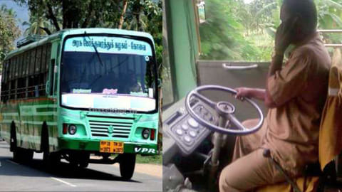 செல்போன் பார்த்துக்கொண்டே பஸ்சை ஓட்டி செல்லும்  டிரைவர்களால் விபத்து அபாயம்