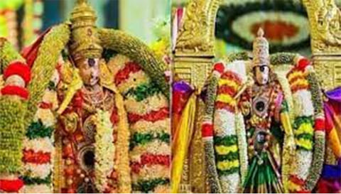 மீனாட்சி அம்மனுக்கு வைர கிரீடம்; சொக்கநாதபெருமானுக்கு வைர நெற்றிப்பட்டை