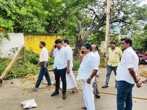 மழையால் பாதிக்கப்பட்ட பகுதிகளில் நகர்மன்ற தலைவர் ஆய்வு மேற்கொண்டார்.