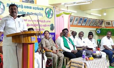 விழாவில் மார்க்கண்டேயன் எம்.எல்.ஏ. பேசியபோது எடுத்தபடம்.