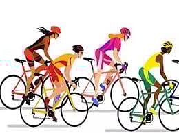 அரசு பள்ளியில் சைக்கிள் போட்டி