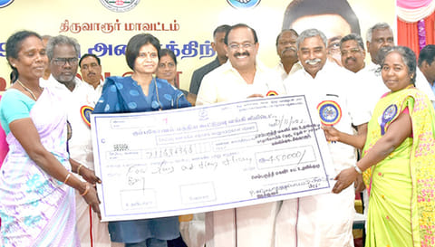 பயனாளிகளுக்கு கடனுதவிகளை அமைச்சர் சக்கரபாணி வழங்கினார்.