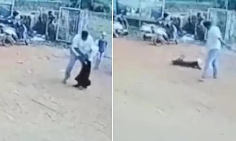 8 வயது சிறுமியை சாலையில் தூக்கி வீசிய வாலிபர்