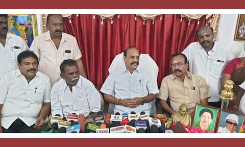 கடம்பூர் ராஜூ எம்.எல்.ஏ. பேட்டி அளித்தபோது எடுத்தபடம்.