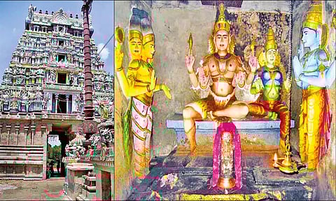 சுவாமி-அம்பாள், நல்லூர் கல்யாண சுந்தரர் கோவில் ராஜகோபுரம்.