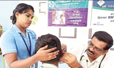 ஸ்ரீ சரண் சூப்பர் ஸ்பெஷாலிட்டி மருத்துவமனை சார்பில் காது, மூக்கு, தொண்டை மருத்துவ முகாம்