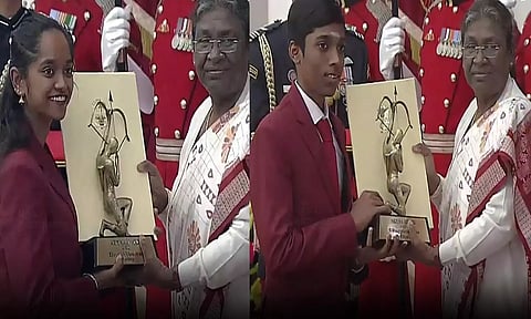 பிரக்ஞானந்தா, இளவேனில் வாலறிவனுக்கு அர்ஜுனா விருது - ஜனாதிபதி வழங்கினார்