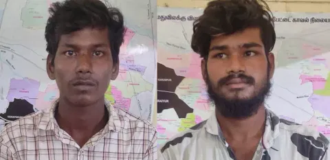 கைது செய்யப்பட்ட புருஷோத்தமன், நவீன் குமார்&nbsp;