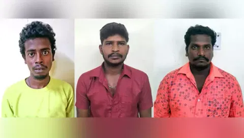குண்டர் சட்டத்தில் கைதான பிச்சை கார்த்தி, மாதேஷ், விஜய்.