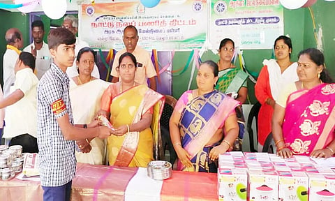 அரசு மேல்நிலைப்பள்ளி சார்பில் நாட்டு நலப்பணி திட்ட நிறைவு விழா நடந்த காட்சி.