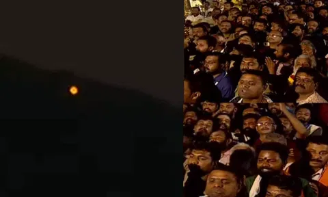 மகர ஜோதியாக காட்சி தந்த சுவாமி ஐயப்பன்... சரண கோஷம் முழங்க தரிசனம் செய்த பக்தர்கள்