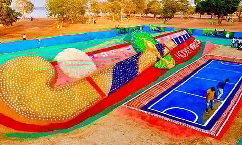 உலகின் மிகப்பெரிய மணல் ஹாக்கி மட்டை... சுதர்சன் பட்நாயக்கின் சிற்பத்திற்கு கிடைத்த கவுரவம்