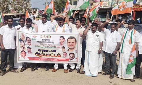 ஆளுநரை கண்டித்து இளைஞர் காங்கிரஸ் கட்சி சார்பில் தாமரைப்பாக்கம் கூட்டுச்சாலையில் கண்டன ஆர்ப்பாட்டம்